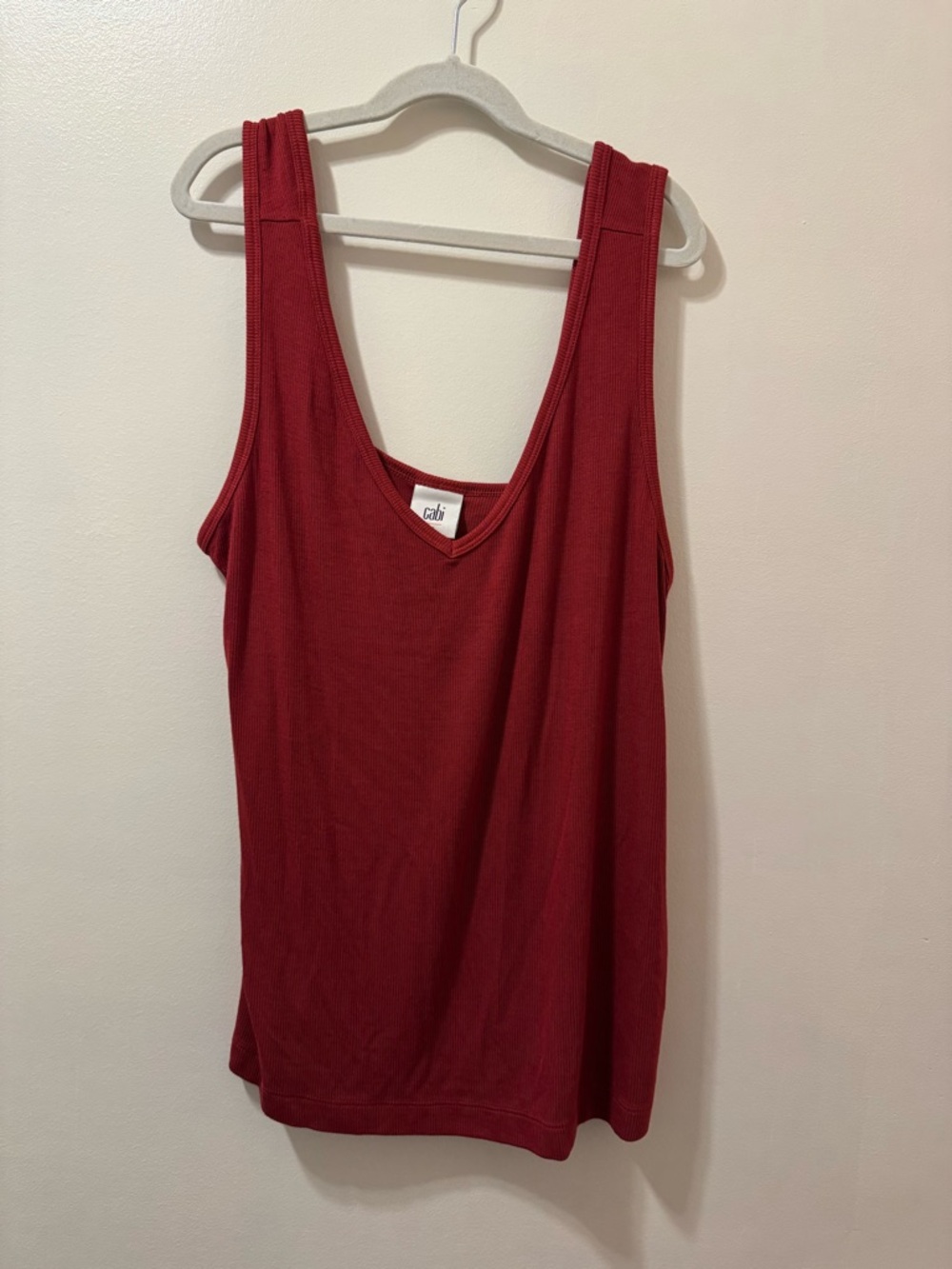 Cabi Ribbed Scoop Neck Tank Top - Red